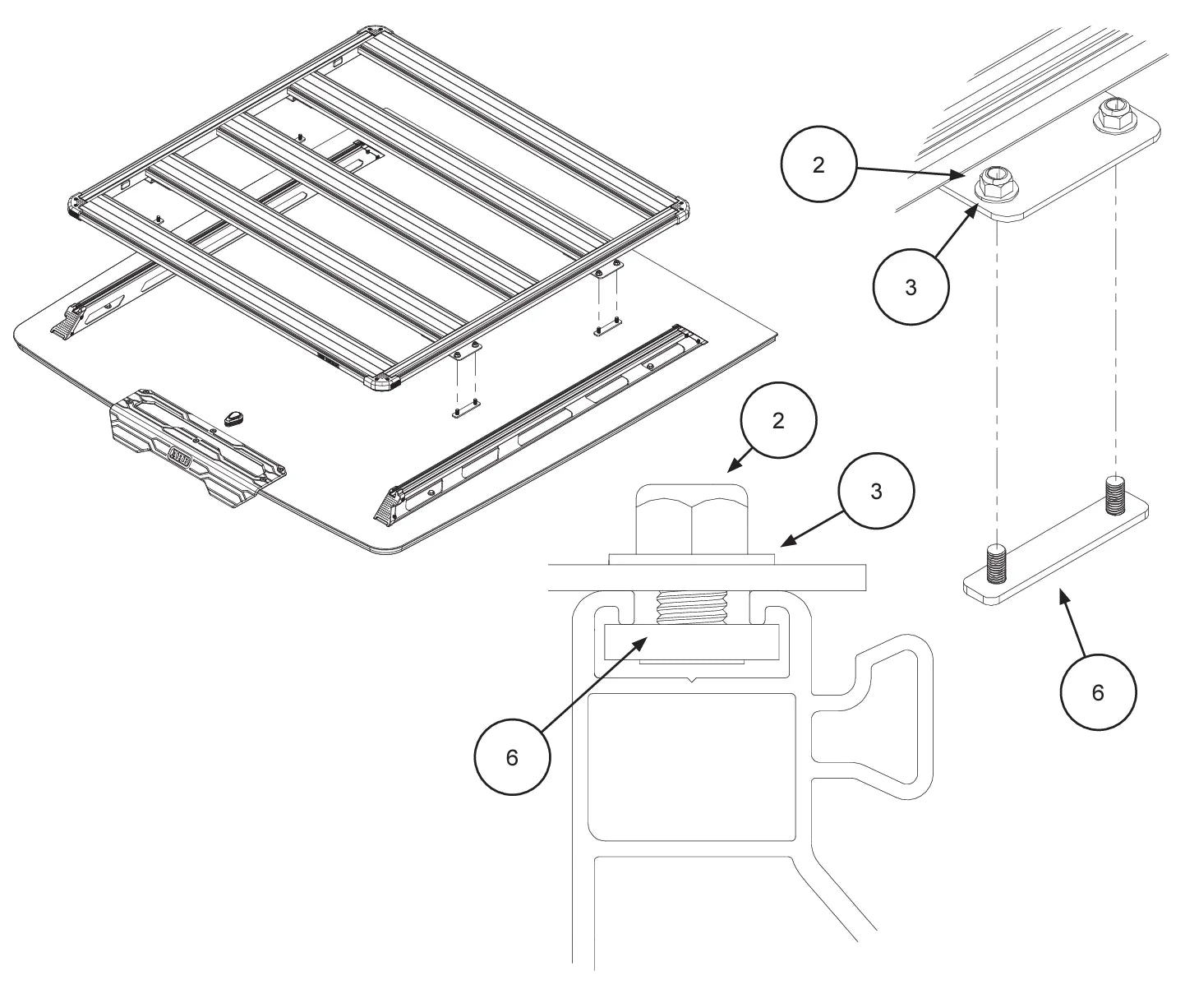 Kit de Montage Hardlid ARB | pour installer Plateforme BASERACK sur Xperts4x4 Accessoires 4x4 Off-Road