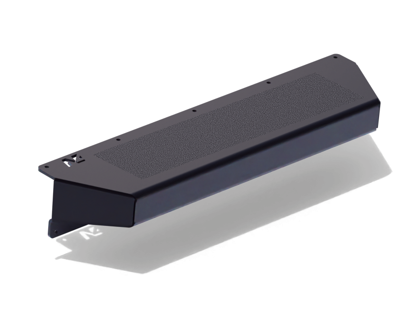 Marche-pieds N4 OFFROAD de 350mm pour profils rectangulaires de bas de caisse, robuste et antidérapant, pour véhicules tout-terrain.