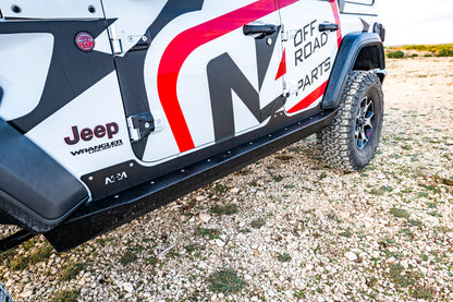 Protections de bas de caisse Jeep Wrangler Unlimited JLU 5 portes N4 OFFROAD, marche-pieds robustes pour off-road.
