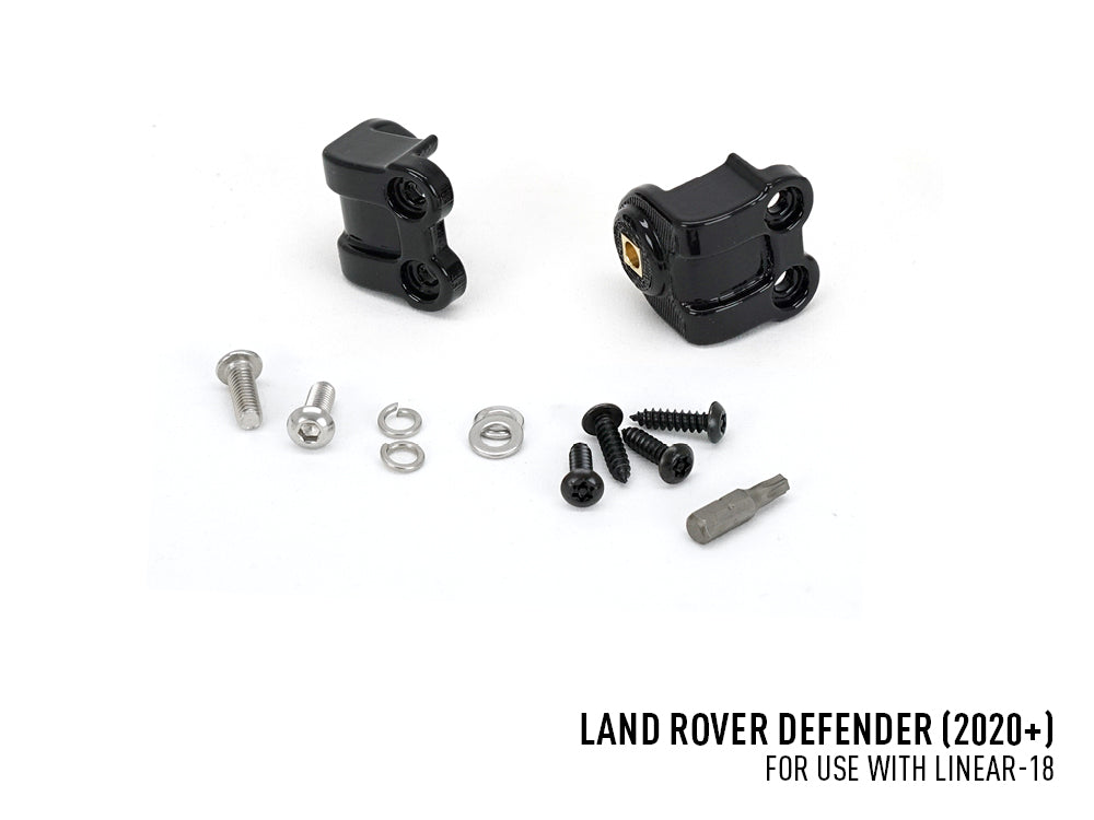 Kit d’éclairage LED pour calandre LAZER LAMPS sur Land Rover Defender 2020+ avec phares LED intégrés.