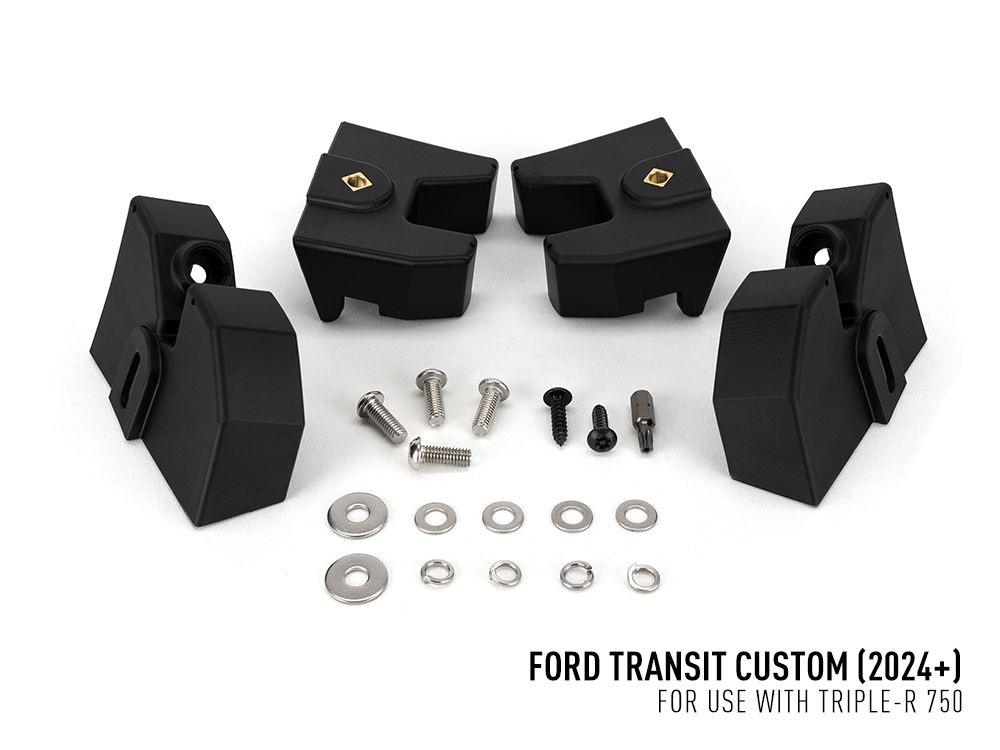 Pack LED Calandre LAZER LAMPS pour Ford Transit Custom 2024+ avec phares LED intégrés et design moderne.