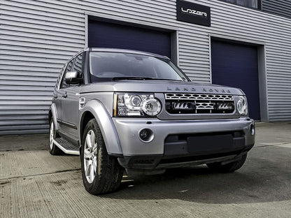 Pack LED pour calandre Land Rover Discovery 4 2009-2013, marque LAZER LAMPS, éclairage moderne et puissant visible sur l'image.
