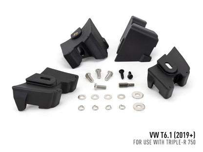 Pack LED Calandre LAZER LAMPS pour VW T6.1 2019+ avec phares LED intégrés, design moderne, face avant du véhicule.