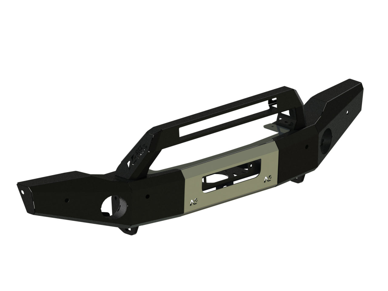 Pare-chocs avant N4 OFFROAD pour Jeep Wrangler JL, robuste et durable, avec finition en noir et design tout-terrain.