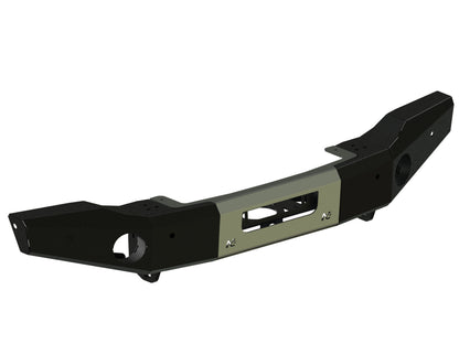 Pare-choc avant en acier N4 OFFROAD pour Jeep Wrangler JL avec treuil intégré et rebords longs, design robuste pour off-road.