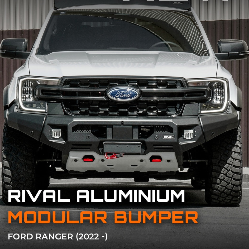 Pare-choc avant GEN2 RIVAL en aluminium pour Ford Ranger 2023+ par RIVAL 4X4, robuste et design moderne.