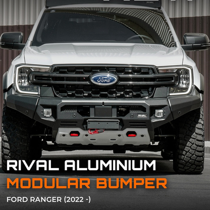 Pare-choc avant GEN2 RIVAL en aluminium pour Ford Ranger 2023+ par RIVAL 4X4, robuste et design moderne.
