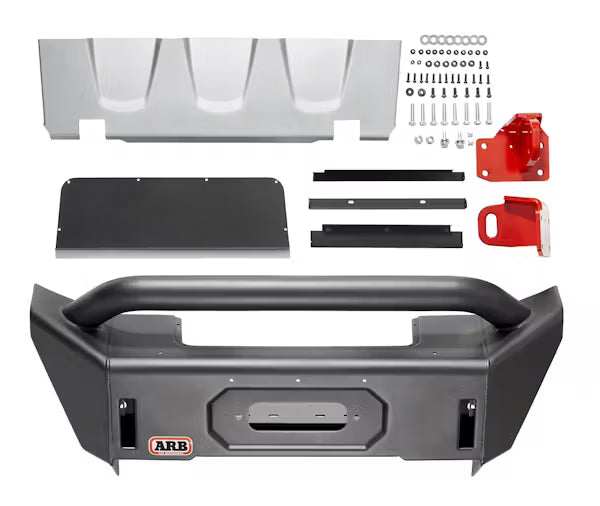 Pare-chocs avant ARB Bondi Stubby pour Jeep Wrangler JL et Gladiator, robuste pare-chocs tout-terrain en acier.