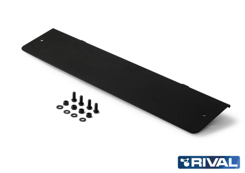 Pare-choc avant RIVAL 4X4 avec support de plaque d'immatriculation pour Jeep Wrangler, en acier robuste et design élégant.