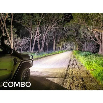 Deux feux de conduite LED ARB Intensity IQ 28, E-Mark, éclairage puissant pour véhicule tout-terrain, installation facile.