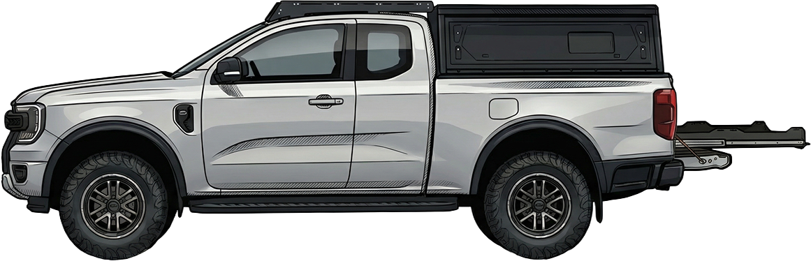 Plateau Coulissant Ford Ranger T6-T8 Extra Cabine Predator Offroad sur Xperts4x4 Accessoires 4x4 Off-Road