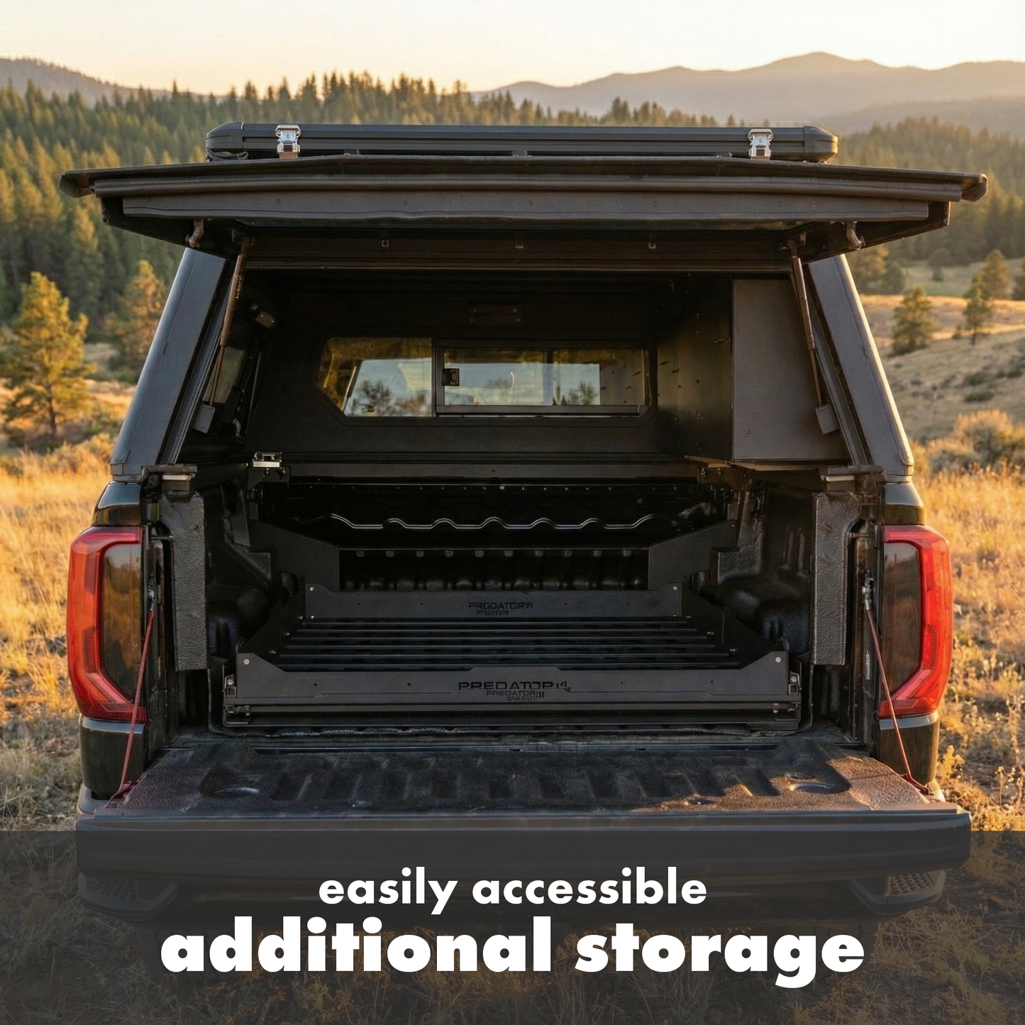 Plateau coulissant pour pickup 4x4 Predator Off-Road, structure robuste, adapté aux véhicules tout-terrain, en acier ou aluminium.