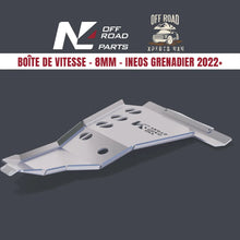 Protection inférieure pour boîte de vitesses Ineos Grenadier 2023 en aluminium 8mm, marque N4 OFFROAD, robuste et résistante.
