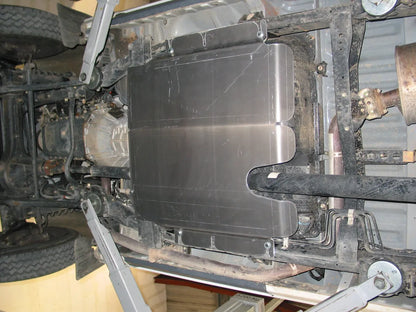 Protection inférieure en aluminium 8mm pour boîte de transfert et réservoir sur Toyota Land Cruiser 76/78/79, marque N4 OFFROAD.