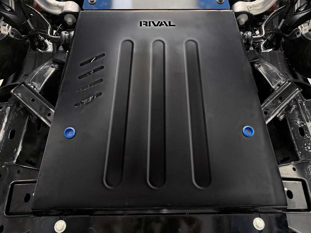 Pack de blindages en acier 3mm pour protections inférieures sur Ford Ranger 2023+ par RIVAL 4x4, protections robustes pour le véhicule.