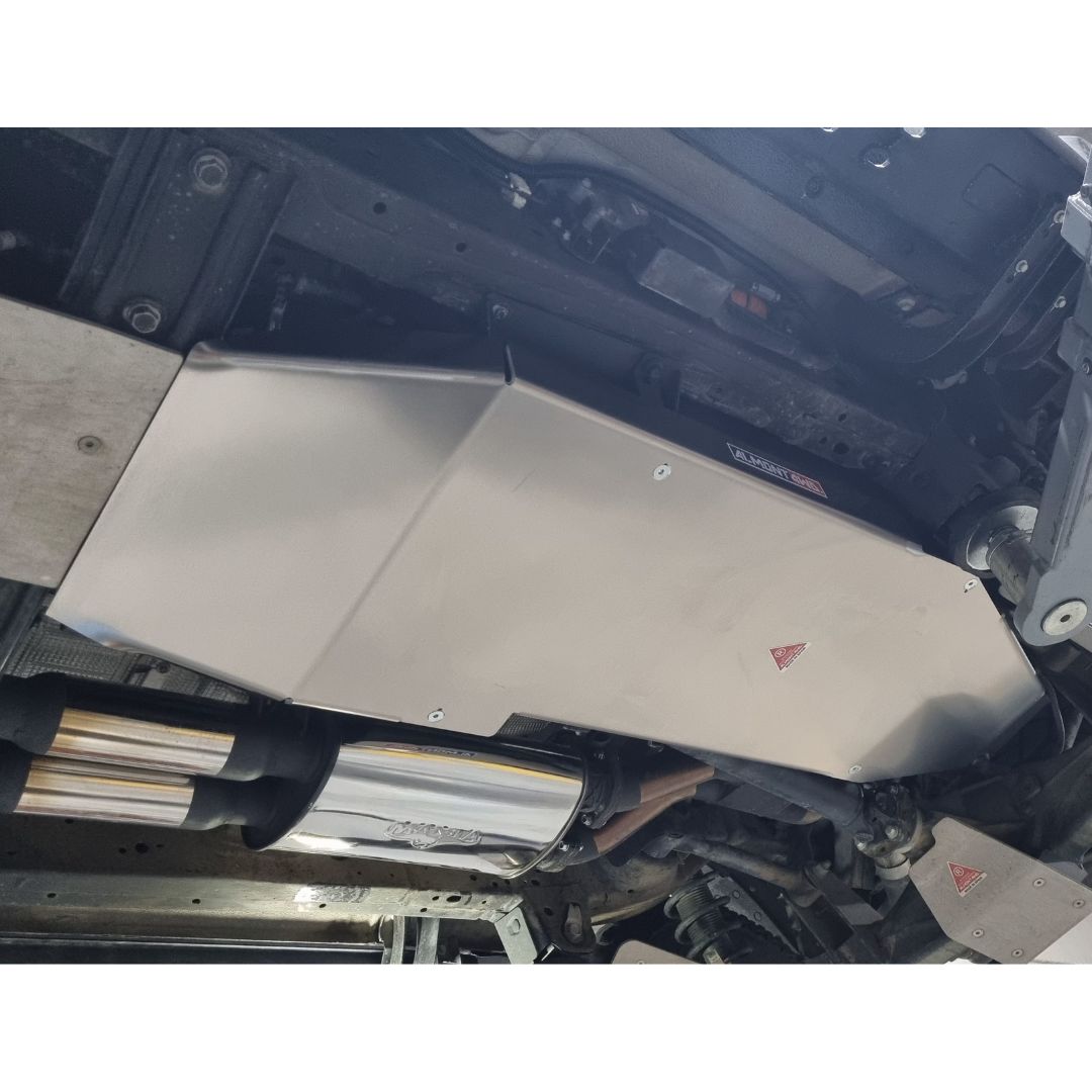 Protection inférieure Almont4WD Réservoir LongRanger 140L pour Ford Raptor 2023+ en aluminium, renforçant la protection du réservoir.