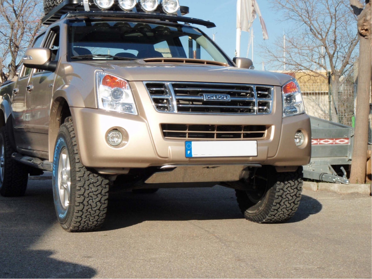 Protection inférieure de ski en aluminium de 8mm pour Isuzu DMax 2007-2011, marque N4 OFFROAD, pour protection avant tout-terrain.