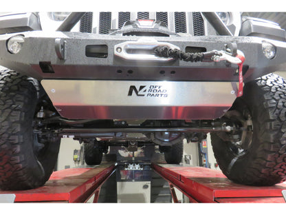 Protection inférieure en aluminium de 8mm pour Jeep Wrangler JL et Gladiator, adaptée aux pare-chocs Warn N4-Offroad.