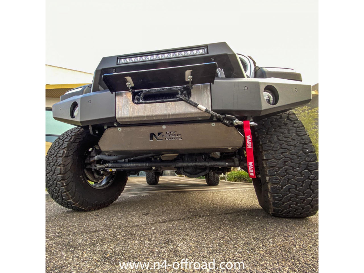 Protection inférieure en aluminium de 8mm pour Jeep Wrangler JL et Gladiator, compatible avec pare-chocs N4-Offroad.
