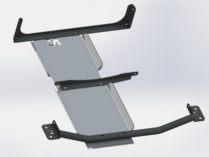 Protection inférieure en aluminium de 8mm pour boîtes de vitesses et transfert sur Toyota VZJ95 N4 OFFROAD, robuste et durable.