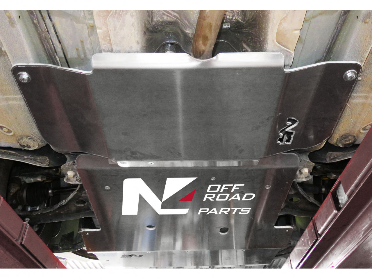 Protection inférieure en aluminium de 6mm pour catalyseur Volkswagen Caddy 4Motion 2015-2020, par N4 OFFROAD.