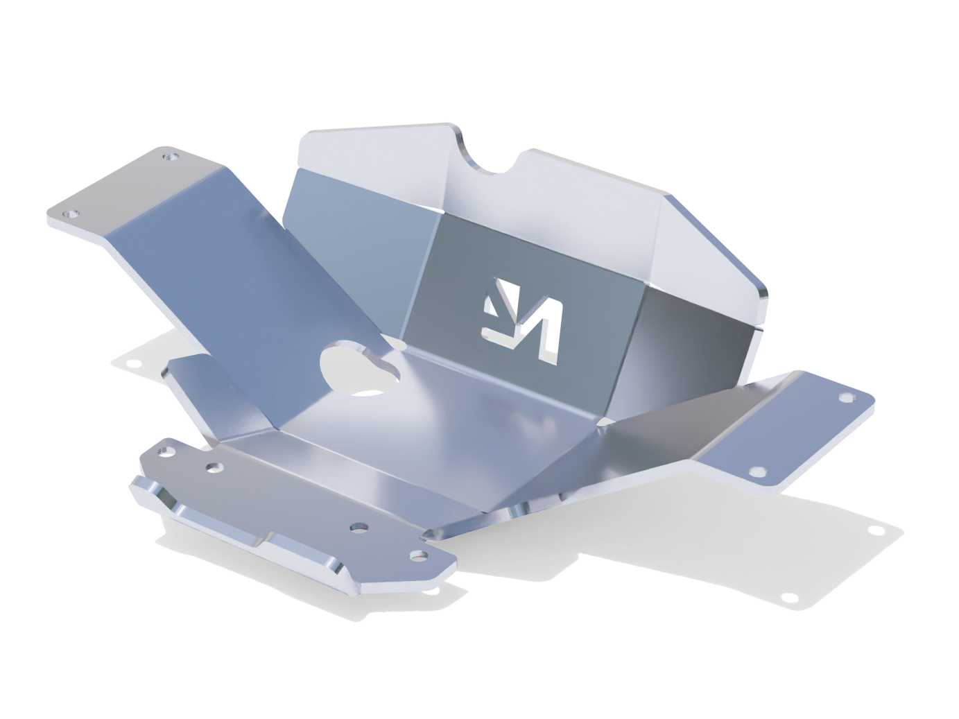 Protection inférieure en aluminium de 8mm pour ski, nez, pont arrière sur Hilux Revo N4-Offroad, robuste et résistant aux terrains difficiles.