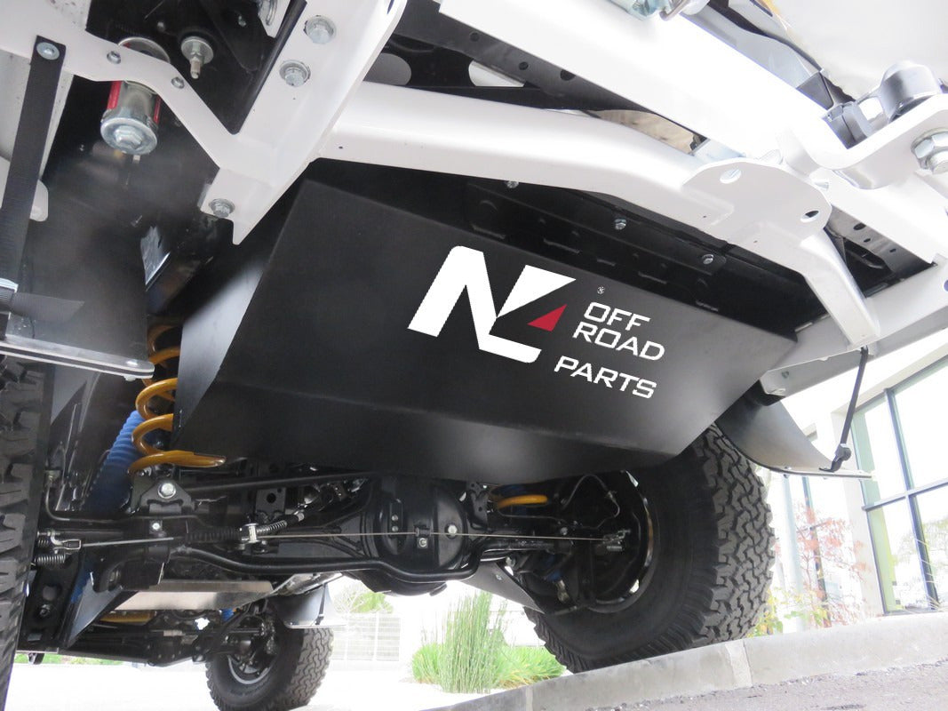 Réservoir auxiliaire supplémentaire de 180L pour Toyota HDJ80 N4 Offroad, en métal avec raccords pour véhicule tout-terrain.