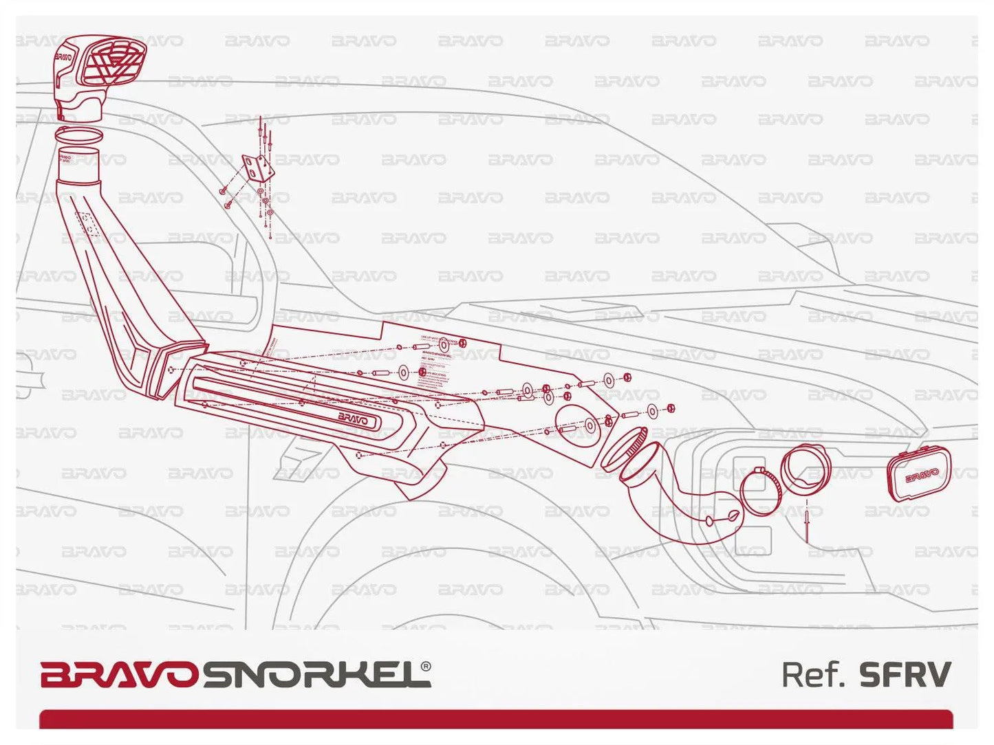 Snorkel Ford Ranger/Raptor 2023+ | BRAVO SNORKEL sur Xperts4x4 Accessoires 4x4 Off-Road