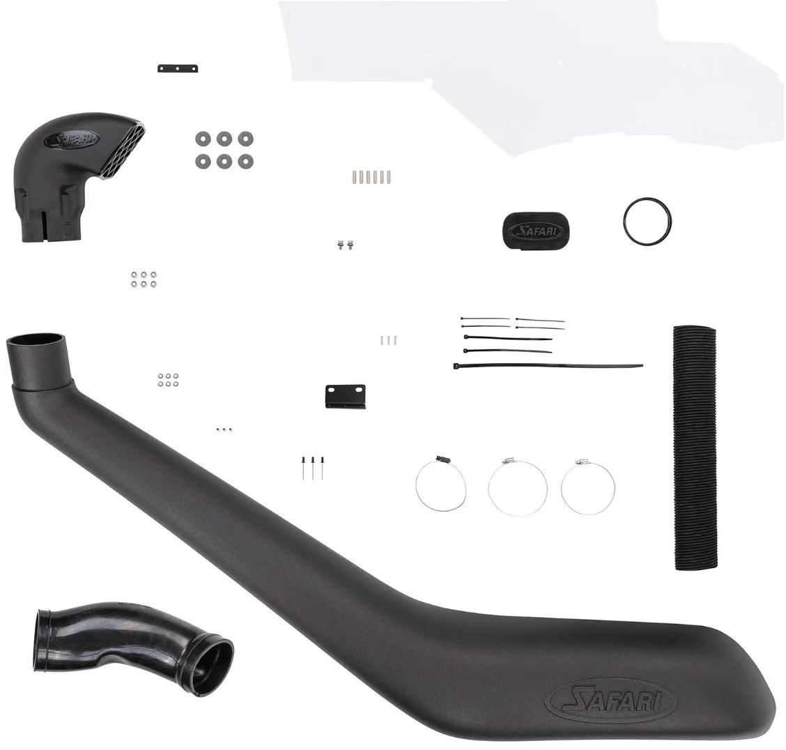 Snorkel Safari 4x4 pour Ford Ranger 2023+ avec moteur 2.0L bi-turbo ou 3.0L Diesel, fixation sur le côté du véhicule.