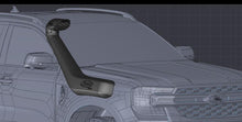 Snorkel Safari 4x4 Armax pour Ford Ranger T9 2023+ avec moteur 2.0L ou 3.0L EcoBlue, installation sur le véhicule.