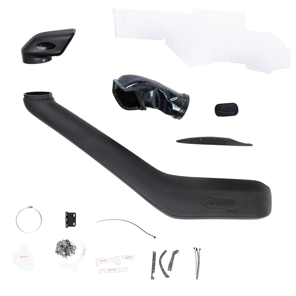 Snorkel Safari 4x4 Armax pour Ford Ranger T9 2023+ moteur EcoBlue 2.0L ou 3.0L, fixation solide et design robuste.