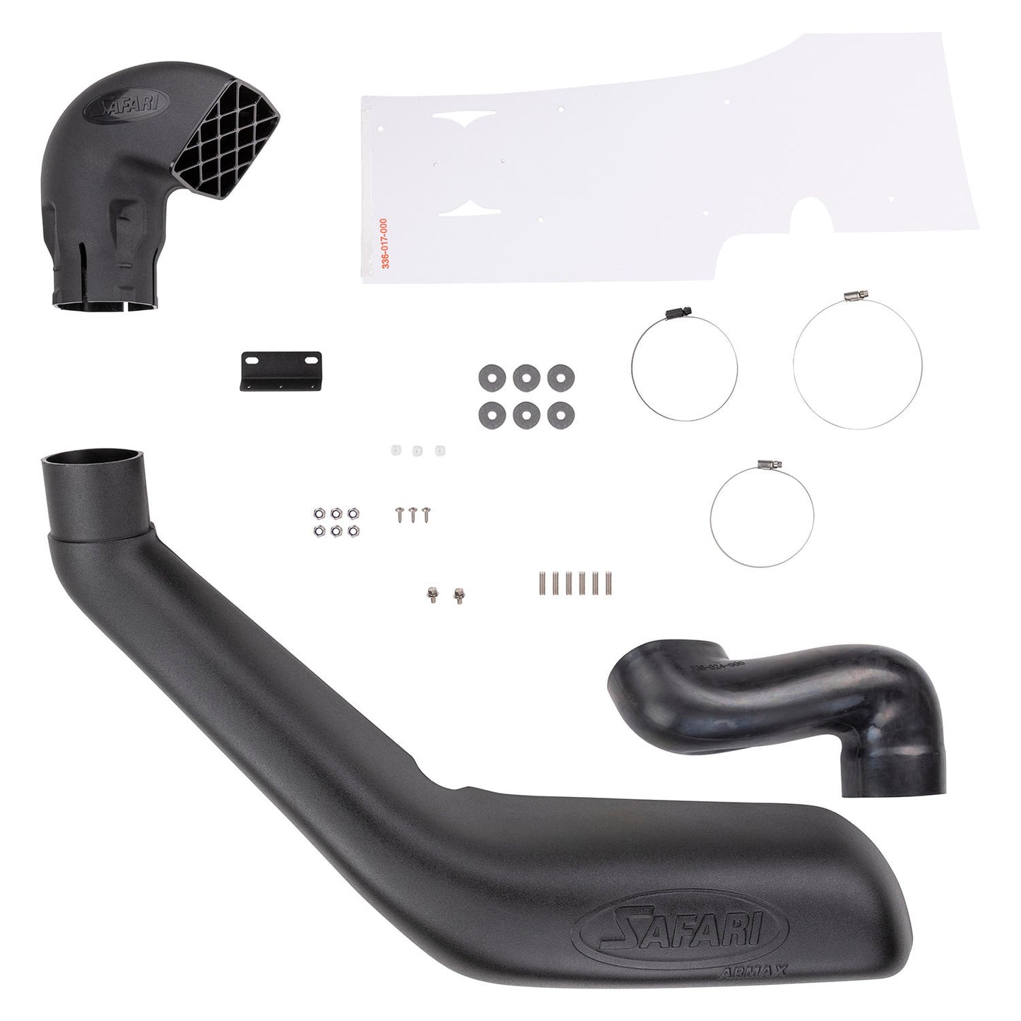 Snorkel Safari 4x4 Armax pour Toyota Tacoma gen2 V6 4.0L essence 2005-2015, fixation visible sur le côté du véhicule.