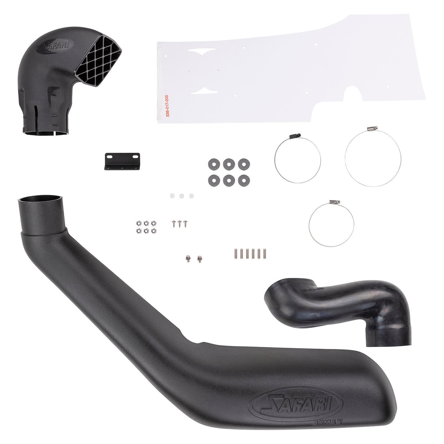 Snorkel Safari 4x4 Armax pour Toyota Tacoma gen2 V6 4.0L essence 2005-2015, fixation visible sur le côté du véhicule.