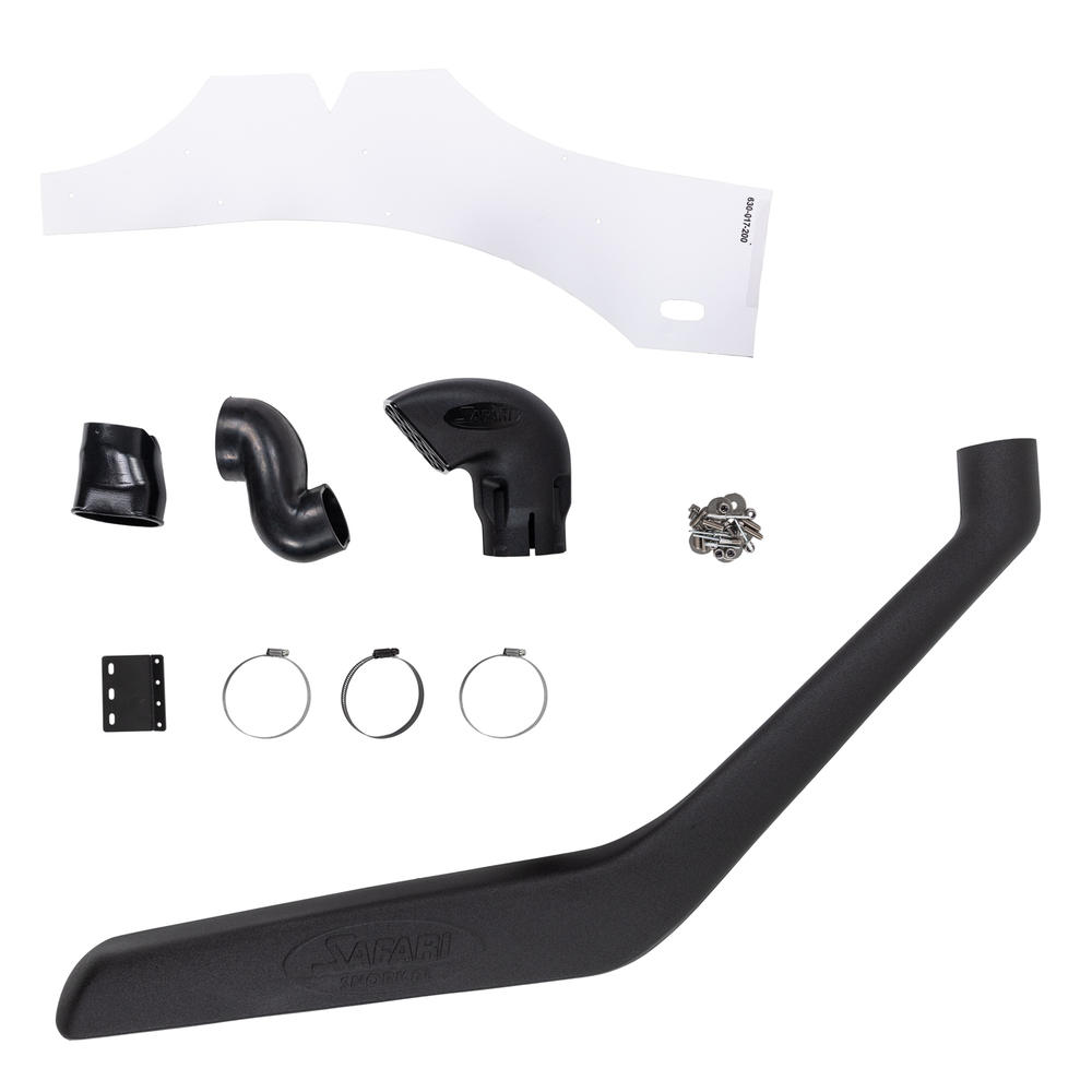 Snorkel Safari 4x4 pour Ford Ranger 2007-2011, installée sur le côté du véhicule, en plastique noir robuste.