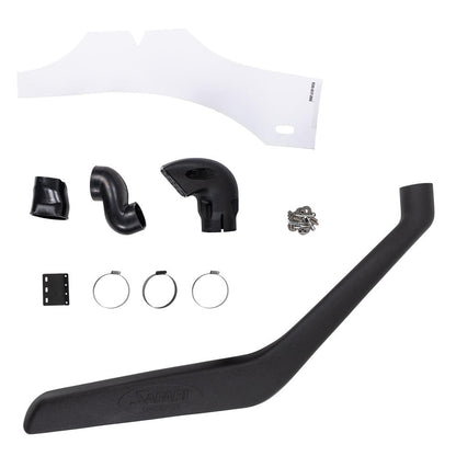 Snorkel Safari 4x4 pour Ford Ranger 2007-2011, installée sur le côté du véhicule, en plastique noir robuste.