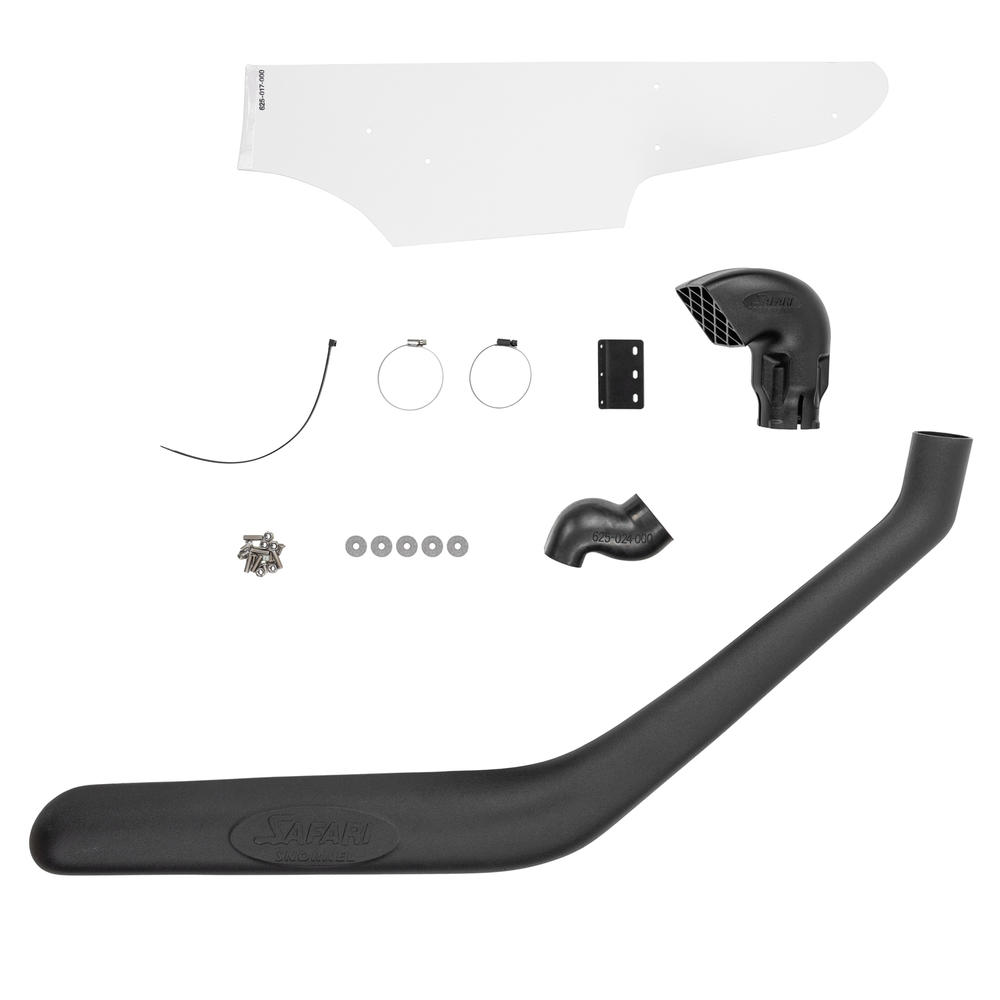 Snorkel Safari 4x4 pour Ford Ranger et Mazda B2500 1999-2007, installé sur le véhicule, en noir robuste.
