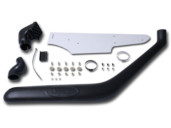 Snorkel Safari 4x4 sur Ford Ranger et Mazda B2500 1999-2007, monté sur le capot, en plastique noir.