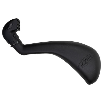 Snorkel Safari 4x4 pour Ford Ranger T6 2012-2015 3.2L, installation sur le côté du véhicule, en plastique noir robuste.