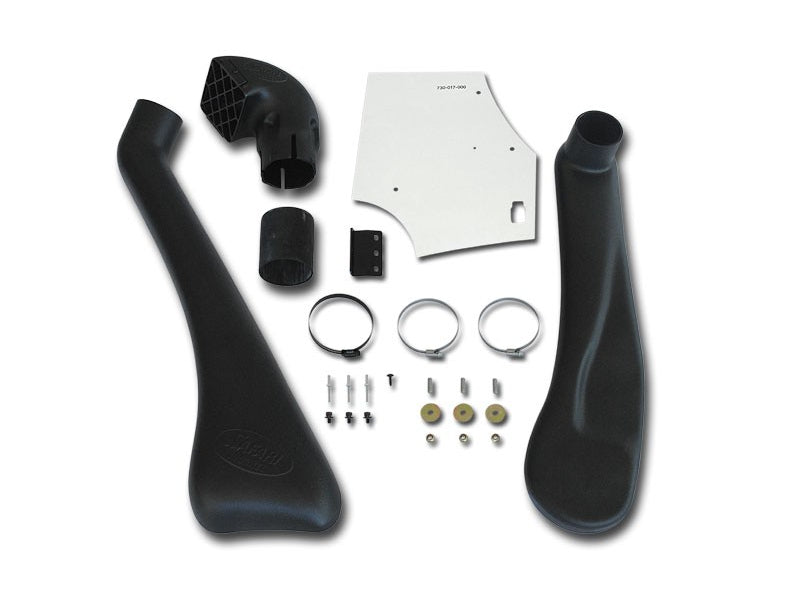 Snorkel Safari 4x4 pour Isuzu Dmax 2003-2006 3.0TD, fixation sur le côté du véhicule, en plastique noir.