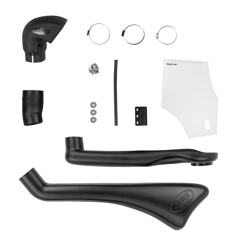 Tube de snorkel Safari 4x4 pour Isuzu Dmax 2007-2012 3.0TD, installation sur le bord du capot, pour protection contre l'eau et la poussière.