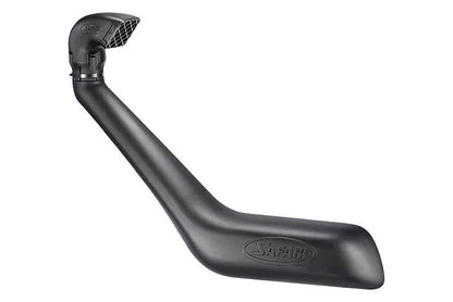 Snorkel Safari 4x4 pour Land Cruiser HJ60 HJ61, fixation et design en plastique noir, installé sur le véhicule.