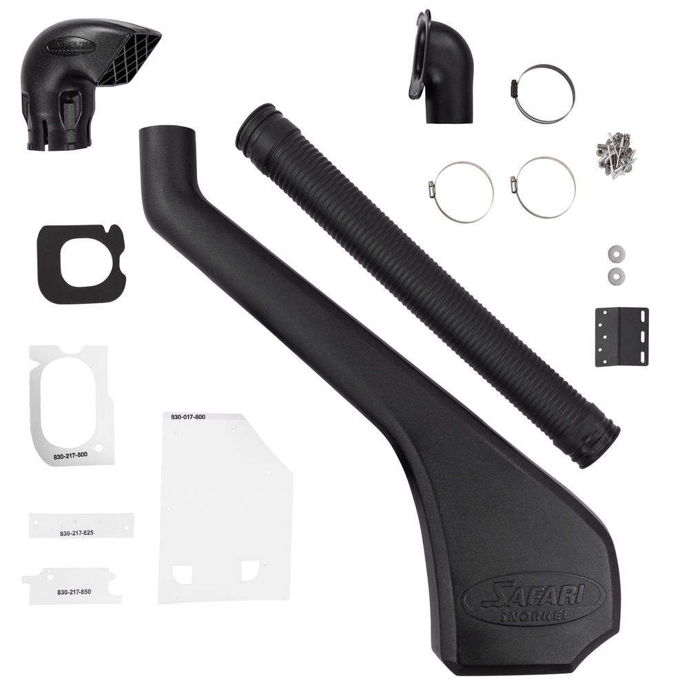 Snorkel Safari 4x4 pour Land Rover Discovery 3, pièce de protection en plastique noir, installé sur le véhicule.