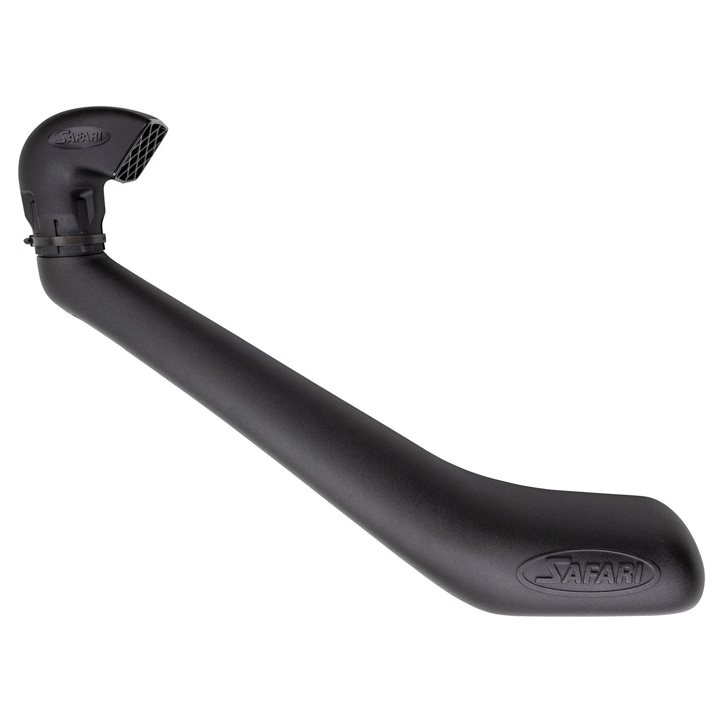 Snorkel Safari 4x4 pour Mitsubishi Challenger 2016-2020, monté sur le véhicule, en plastique noir robuste.
