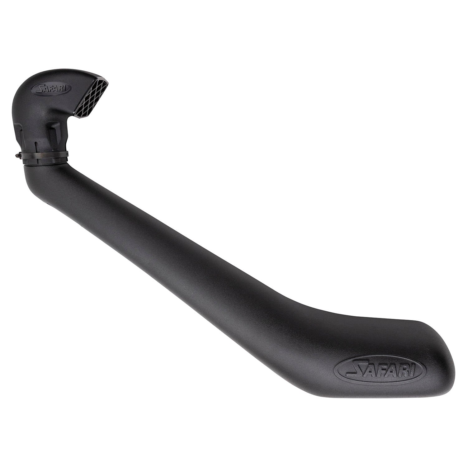 Snorkel Safari 4x4 pour Mitsubishi Challenger 2016-2020, monté sur le véhicule, en plastique noir robuste.