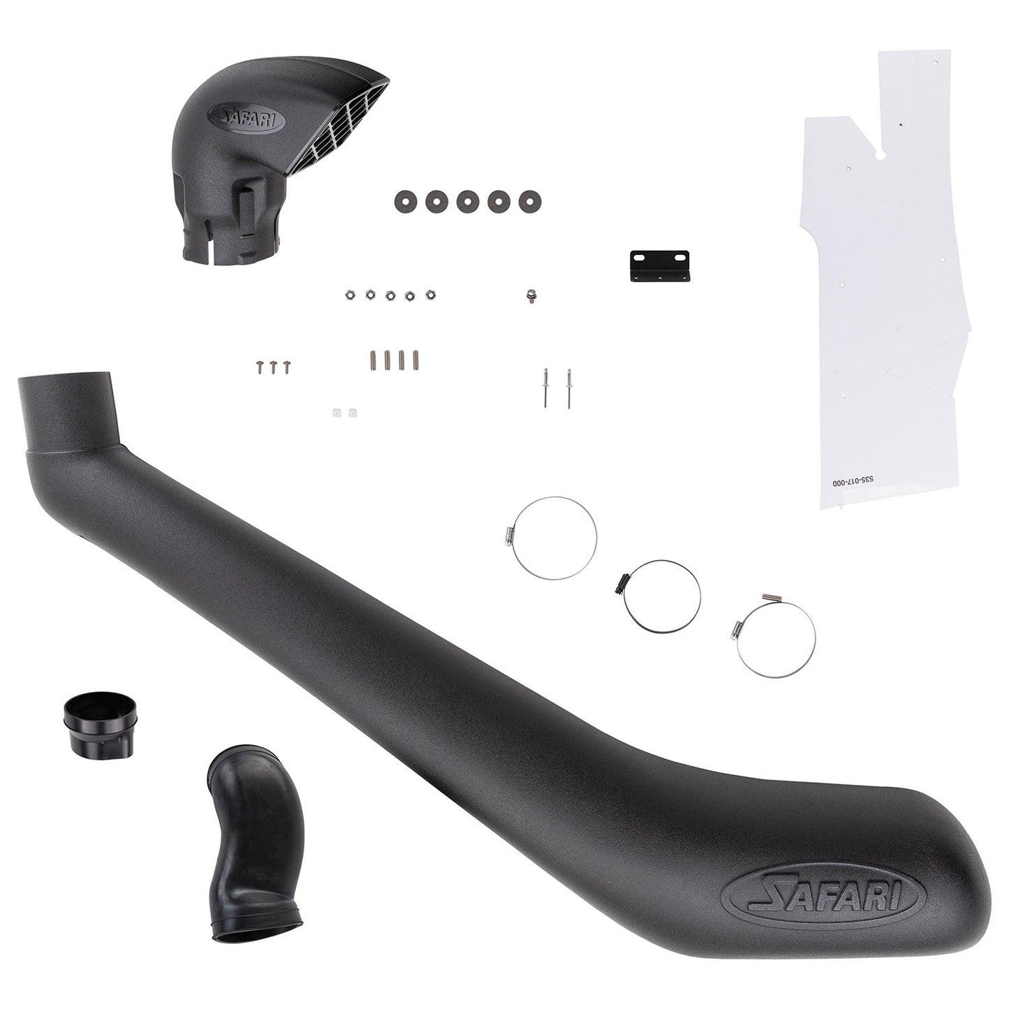 Snorkel Safari 4x4 pour Mitsubishi Challenger 2016-2020, fixation latérale visible, en plastique noir robuste.