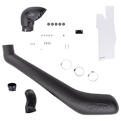 Snorkel Safari 4x4 pour Mitsubishi Challenger 2016-2020, fixation latérale visible, en plastique noir robuste.
