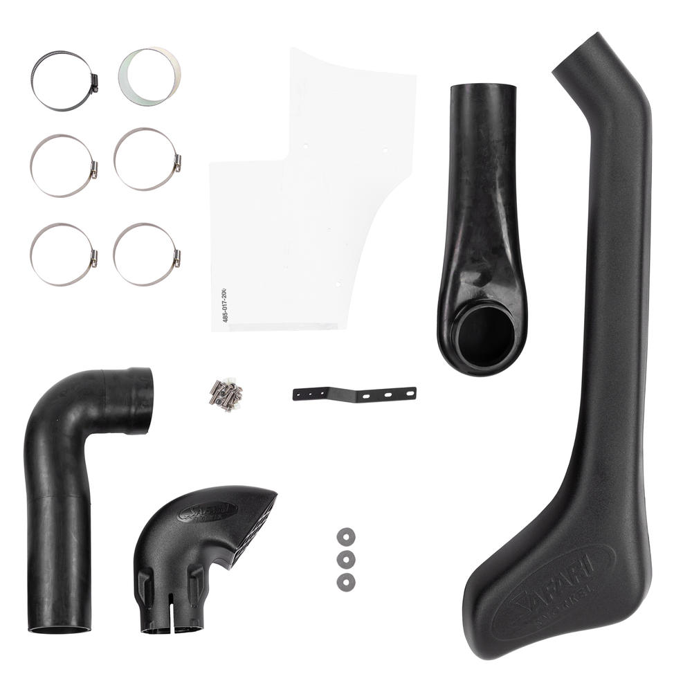Snorkel Safari 4x4 pour Nissan Patrol GR Y61 4.2L TD 2005+, monté sur le véhicule, en plastique noir robuste.