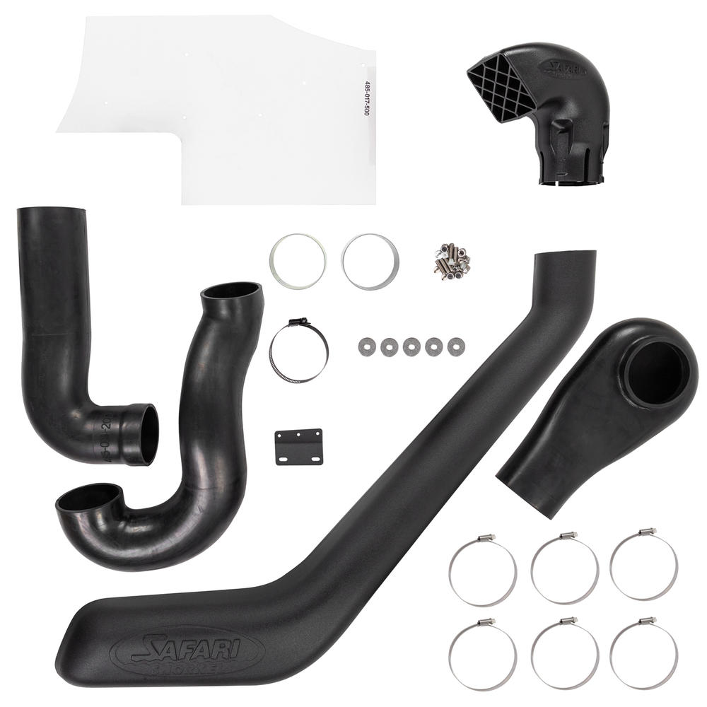 Snorkel Safari 4x4 pour Nissan Patrol GR Y61 4.8L essence, installation sur le capot, couleur noire, modèle de 2000 à 2005