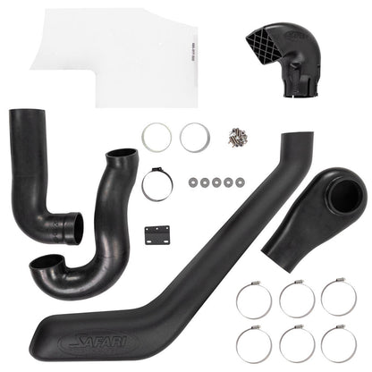Snorkel Safari 4x4 pour Nissan Patrol GR Y61 4.8L essence, installation sur le capot, couleur noire, modèle de 2000 à 2005