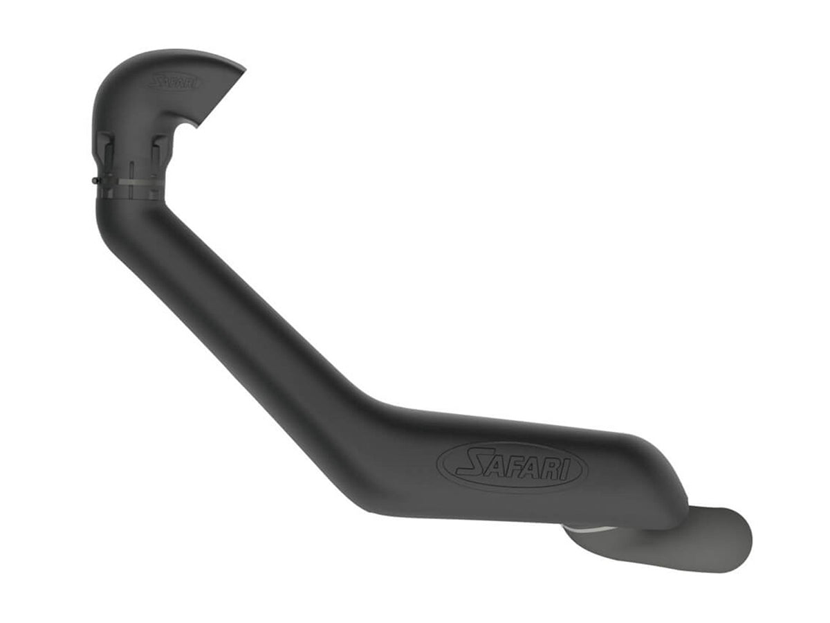 Snorkel Safari 4x4 pour Toyota 4Runner Gen4 V6 4L, installé sur le véhicule, en métal noir robuste.